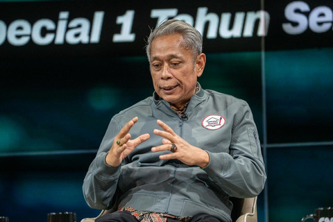 Wamensos Agus Jabo dalam program CNN Indonesia bertema "1 Tahun Sekolah Rakyat Menyalakan Harapan dan Masa Depan Bangsa" di Studio 2 CNN Indonesia TV, pada Kamis (25/6/2026). Foto: Biro Humas / Andika Puja Kusuma