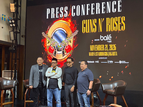 Suasana konfrensi pers Guns N' Roses yang digelar di Jakarta Jumat (26/6). Foto: Gitario Vista I/kumparan