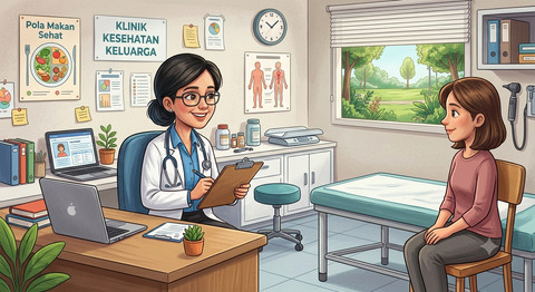 Ilustrasi Sebuah Interaksi Antara Dokter dan Pasien (Sumber: Hasil Image Generate Gemini)