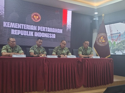 Konferensi pers Kementerian Pertahanan Republik Indonesia terkait evaluasi Latsar SPPI KDKMP, Sabtu (27/6/2026). Foto: Pradya Tirta/kumparan