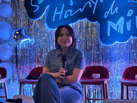 Bernadya saat konferensi pers album dan showcase "Semoga Hanya di Mimpi" di kawasan Jakarta Selatan. Foto: Salsha Okta Fairuz/kumparan