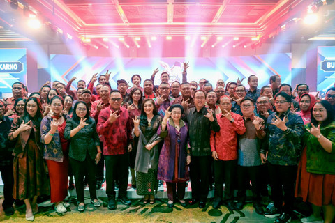 Presiden Kelima RI yang juga Ketua Umum DPP PDI Perjuangan, Megawati Soekarnoputri, hadir langsung untuk memimpin jalannya acara Penutupan Bulan Bung Karno 2026 yang digelar di Bali Beach Convention Center, The Meru, Sanur, Bali, Minggu (28/6/2026). Foto: Dok. PDIP