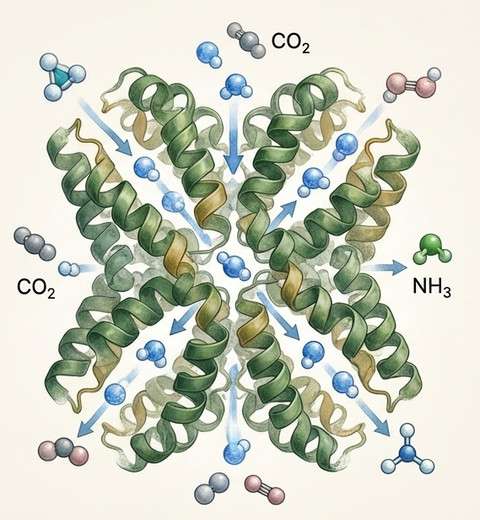 Ilustrasi protein Aquaporin (gambar dibuat oleh AI)