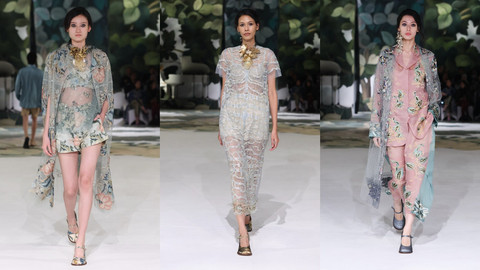 Permainan material transparan di koleksi Biyan Spring Summer 2027. Foto: Biyan