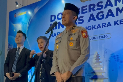 Karodalpers Staf Sumber Daya Manusia (SSDM) Polri Brigjen Pol Erthel Stephan usai doa bersama lintas agama menjelang hari Bhayangkara ke-80 di Gedung Auditorium STIK-PTIK Polri, Jakarta Selatan, Selasa (30/6/2026). Foto: Jeni Ritanti/kumparan