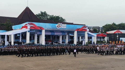 Suasana jelang Upacara Hari Bhayangkara di Satlat Brimob Cikeas, Rabu (1/7/2026). Foto: Jonathan Devin/kumparan