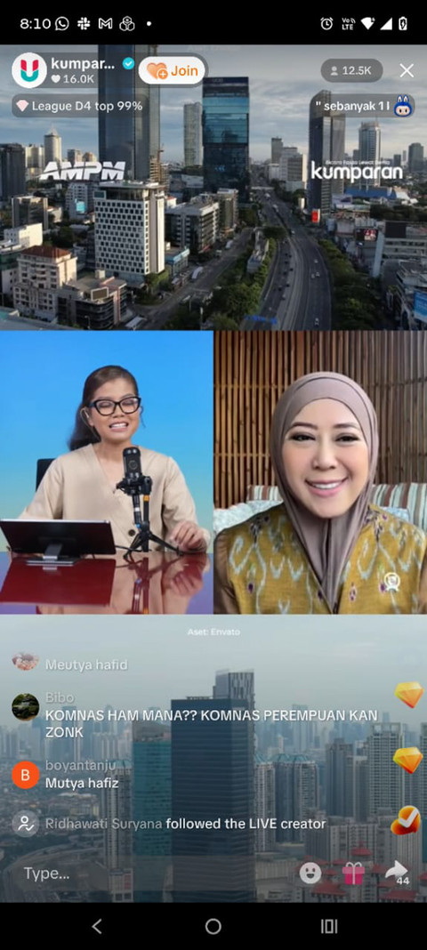 Menkomdigi Meutya Hafid membuka peluncuran program AMPM Live kumparan. Foto: kumparan