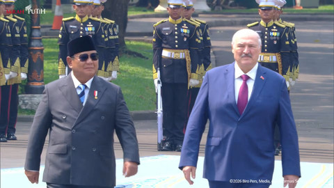 Presiden Prabowo Subianto dalam Upacara Kunjungan Kenegaraan Presiden Republik Belarus di Istana Merdeka pada Kamis (2/7/2026). Foto: YouTube/ Sekretariat Presiden