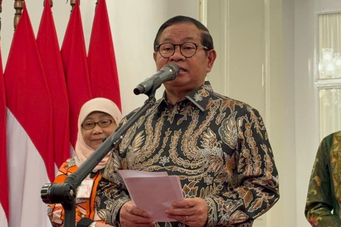 Gubernur DKI Jakarta Pramono Anung memberikan keterangan pers usai membuka Jakarta World Folkfest 2026 di Balai Kota DKI Jakarta, Kamis (2/7/2026). Foto: Nauval Pratama/kumparan