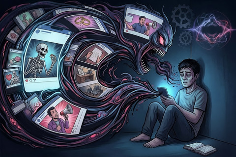 Ilustrasi Ketakutan yang Menular dari Beranda. Foto: Gemini AI