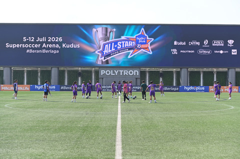 Seluruh tim mendapat kesempatan official training menjelang laga perdana HYDROPLUS Soccer League All-Stars 2025/2026 di Supersoccer Arena, Rendeng Kudus, Sabtu (4/72026). Foto: Hydroplus Soccer League