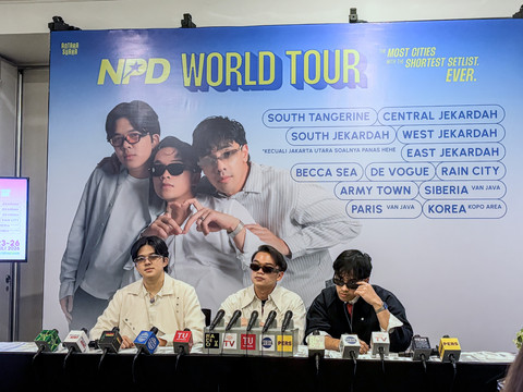 NPD saat konferensi pers adakan world tour di 12 titik di Jakarta, Banten, dan Jawa Barat, Senin (6/7/2026). Foto: Salsha Okta Fairuz/kumparan