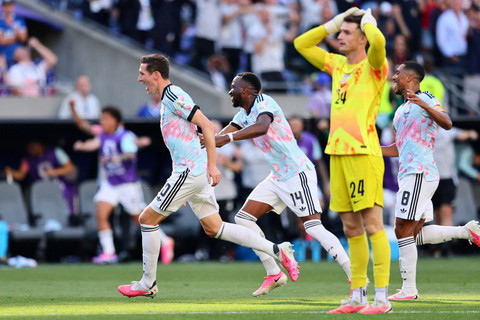Selebrasi pemain Timnas Belgia usai mencetak gol ke gawang Timnas Amerika Serikat pada pertandingan 16 besar Piala Dunia 2026 di Stadion Seattle, Seattle, Washington, AS, Senin (6/7/2026). Foto: Blake Dahlin/Imagn Images via REUTERS