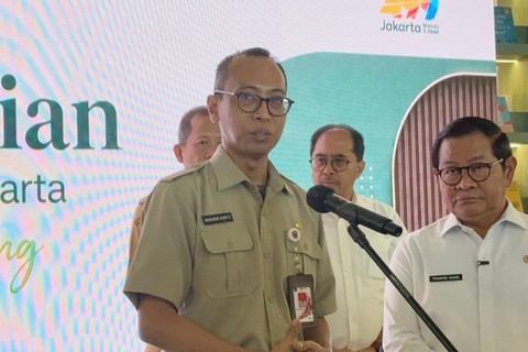 Kepala Dinas Perpustakaan dan Kearsipan DKI Jakarta Nasruddin Djoko Surjono saat peresmian Perpustakaan Jakarta Nyi Ageng Serang di Setiabudi, Jakarta Selatan, Selasa (7/7/2026). Foto: Nauval Pratama/kumparan