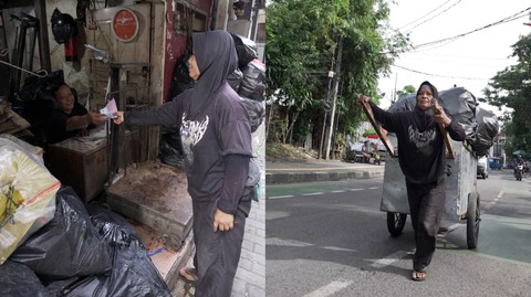 Berkah sampah galon Le Minerale bagi para pemulung di Jakarta. Seorang pemulung, Puji (kiri), memulung sampah galon untuk dijual. Foto: dok. kumparan video