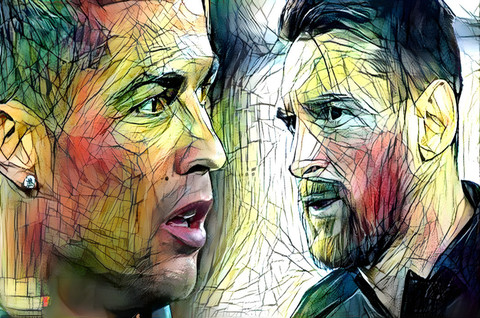 Ilustrasi Lionel Messi dan Cristiano Ronaldo. https://pixabay.com/illustrations/renaldo-christiano-7210443/