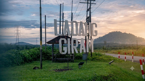 Sumber: Dokumen Pribadi, Papan nama selamat datang Ladang Giram tempat PMI dan anak buruh sawit bekerja.