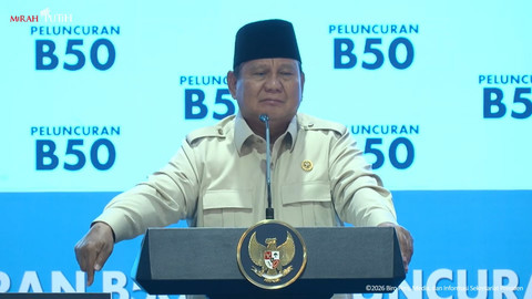 Presiden Prabowo Subianto, memberikan sambutan pada acara peluncuran Biodiesel B50 di Karawang, Kamis (9/7/2026). Foto: YouTube/ Sekretariat Presiden
