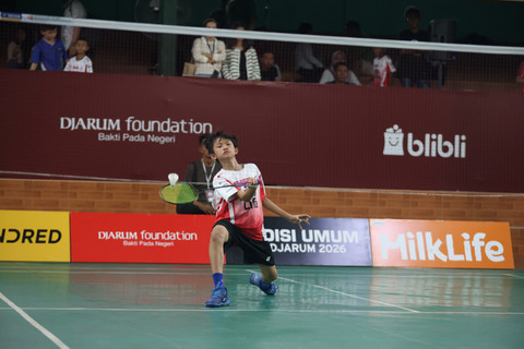 Alvaro Wiryawan Andito meraih kemenangan saat tampil di Audisi Umum PB Djarum 2026 - Pekanbaru yang berlangsung di GOR Angkasa, Jumat (10/7). Foto: PB Djarum