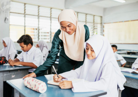 Ilustrasi pembelajaran di kelas sekolah Islam. Sumber: iStock