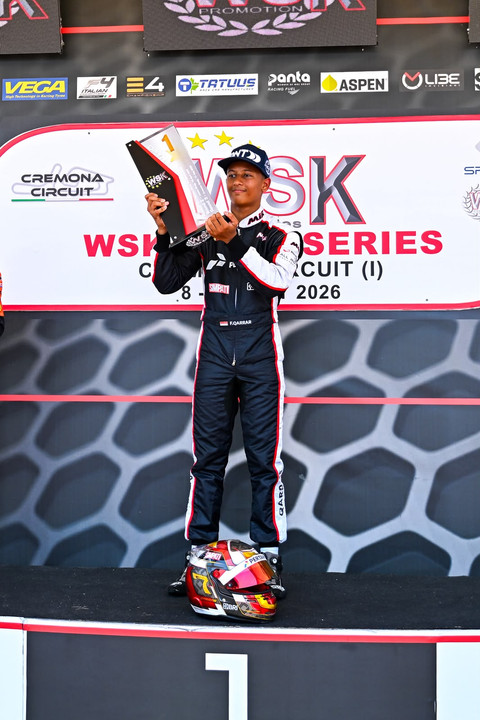 Qarrar Firhand saat berkompetisi di WSK Euro Series 2026. Foto: Dok. Istimewa