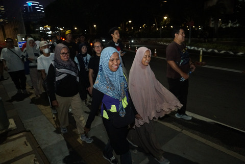Komunitas Teman Jalan Panjang bersama Saykoji di Gelora Bung Karno (GBK), Jakarta, Senin (13/7/2026). Foto: Iqbal Firdaus/kumparan