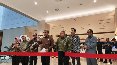Ketua MPR Ahmad Muzani usai bertemu dengan pimpinan Mahkamah Agung di Gedung Mahkamah Agung, Jakarta, Selasa (14/7). Foto: Jonathan Devin/kumparan