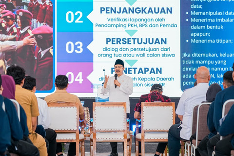 Menteri Sosial Saifullah Yusuf (Gus Ipul) membuka MPLS di Sekolah Rakyat Sragen, Jawa Tengah, Selasa (14/7/2026). Foto: Kemensos RI