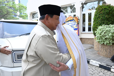 Presiden Prabowo Subianto menyampaikan belasungkawa langsung atas wafatnya Emir Qatar periode 1995-2013 Sheikh Hamad bin Khalifa di Kedubes Qatar, Jakarta, Rabu (15/7/2026). Foto: Muchlis Jr/Biro Pers Sekretariat Presiden