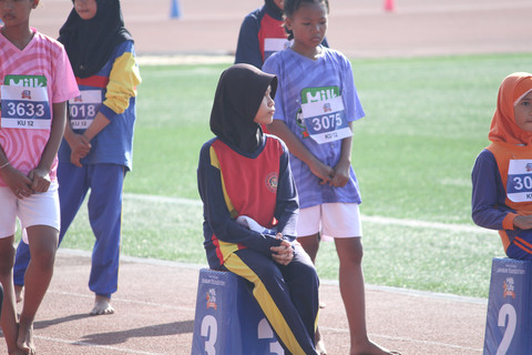 Anak Berkebutuhan Khusus (ABK) ikut MilkLife Athletics Challenge 2026 di Kudus, Jawa Tengah.  Foto: Vega Maarijil Ula/kumparan