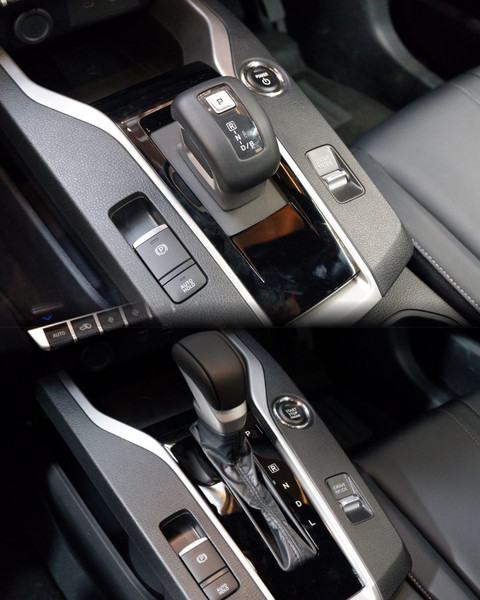 Detail perbedaan Mitsubishi Xforce HEV (atas) dan Mitsubishi Xforce Ultimate ICE (bawah). Foto: Sena Pratama/kumparan