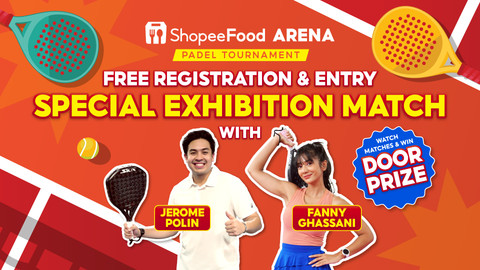 ShopeeFood Arena: Padel Tournament menghadirkan Jerome Polin dan Fanny Ghassani. Foto: dok. Istimewa