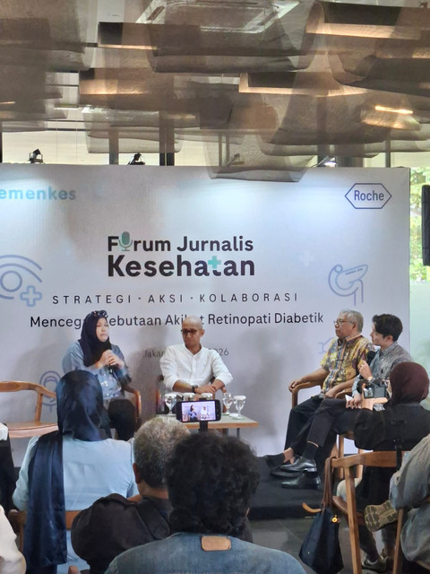 Diskusi Forum Jurnalis Kesehatan dengan tema "Strategi, Aksi, Kolaborasi Mencegah Kebutaan Akibat Retinopati Diabetik" di On3, Gelora Bung Karno (GBK), Jakarta, Senin (20/7/2026). Foto: Pradya Tirta/kumparan