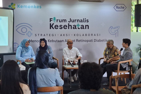 Diskusi Forum Jurnalis Kesehatan dengan tema "Strategi, Aksi, Kolaborasi Mencegah Kebutaan Akibat Retinopati Diabetik" di On3, Gelora Bung Karno (GBK), Jakarta, Senin (20/7/2026). Foto: Pradya Tirta/kumparan