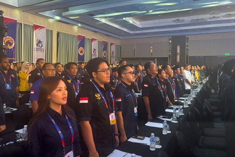 Suasana pembukaan Kongres II dan Peringatan Hari Ulang Tahun ke-15 Garda Pemuda Nasdem di Hotel Mercure Ancol, Jakarta Utara, Selasa (21/7/2026). Foto: Pradya Tirta/kumparan