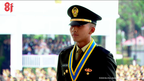 Proses peraih Adhi Makayasa yang dilantik oleh Presiden Prabowo Subianto di Istana Merdeka, Rabu (22/7/2026). Foto: YouTube/ Sekretariat Presiden
