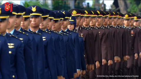 Suasana Upacara Prasetya Perwira (Praspa) di Istana Merdeka, Jakarta, Rabu (22/7/2026). Foto: YouTube/ Sekretariat Presiden