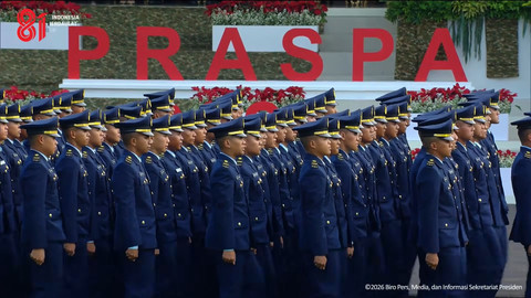 Suasana Upacara Prasetya Perwira (Praspa) di Istana Merdeka, Jakarta, Rabu (22/7/2026). Foto: YouTube/ Sekretariat Presiden