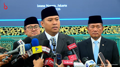 Kepala Badan Gizi Nasional (BGN) Sudaryono memberikan keterangan pers usai dilantik Presiden Prabowo Subianto di Istana Negara, Jakarta, Rabu (22/7/2026). Foto: YouTube/ Sekretariat Presiden
