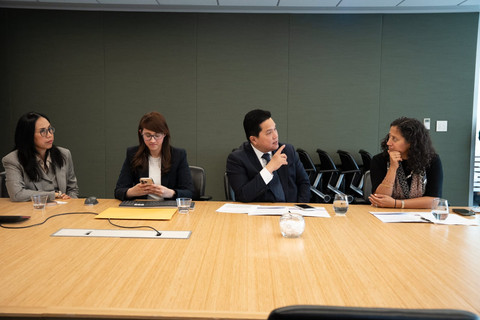 Menpora Erick Thohir teken MoU bersejarah dengan Preston Robert Tisch Institute for Global Sport NYU untuk kembangkan manajemen olahraga dan bangun ekosistem industri olahraga berkelas dunia, Selasa (21/7/2026). Foto: Myaskovsky/NYU Photo Bureau