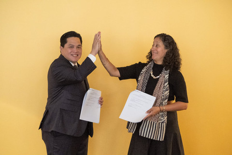 Menpora Erick Thohir teken MoU bersejarah dengan Preston Robert Tisch Institute for Global Sport NYU untuk kembangkan manajemen olahraga dan bangun ekosistem industri olahraga berkelas dunia, Selasa (21/7/2026). Foto: Myaskovsky/NYU Photo Bureau