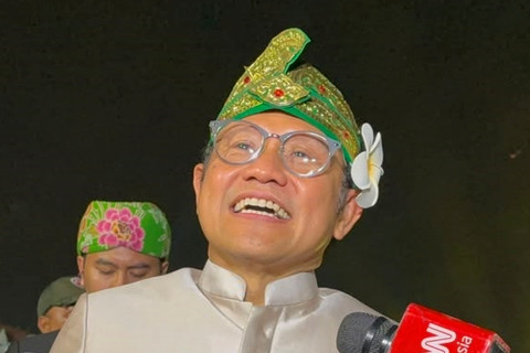 Ketua Umum PKB Muhaimin Iskandar memberikan keterangan pers usai menghadiri acara Hari Lahir ke-28 dan Pelantikan DPC PKB se-Indonesia di Kota Tua, Jakarta, Rabu (22/7/2026). Foto: Kevin Daniel/kumparan