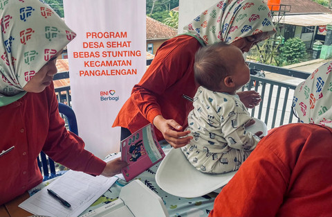 BNI dorong pencegahan stunting melalui program Desa Sehat Bebas Stunting di Kecamatan Pangalengan, Kabupaten Bandung. Foto: Dok. BNI