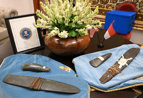 Presiden Prabowo Subianto menerima kunjungan kehormatan Direktur Federal Bureau of Investigation (FBI) Amerika Serikat, Kash Patel, di Kertanegara, Jakarta, Rabu (22/7/2026). Foto: Dok. Kris - Biro Pers Sekretariat Presiden