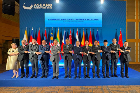 Menteri Luar Negeri RI, Sugiono dalam Pertemuan Menteri Luar Negeri ASEAN-RRT di Manila, Filipina, (22/7/2026). Foto: Dok. Kemlu RI
