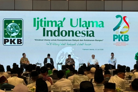 PKB menggelar Ijtima Ulama Indonesia di Hotel Fairmont, Jalan Asia Afrika, Tanah Abang, Jakarta, Kamis (23/7/2026). Foto: Nasywa Athifah/kumparan