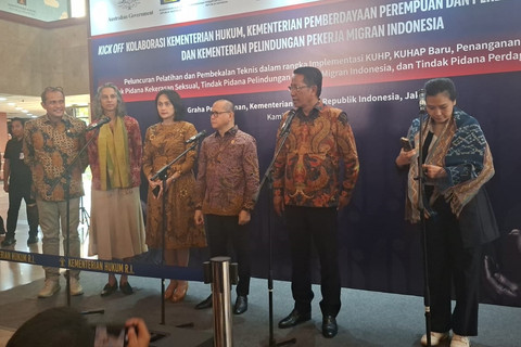 Menteri Hukum Supratman Andi Agtas di Graha Pengayoman Kementerian Hukum, Jakarta Pusat, Kamis (23/7/2026). Foto: Pradya Tirta/kumparan