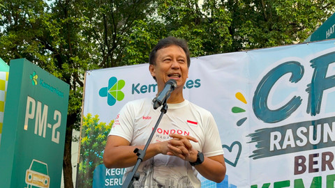 Menteri Kesehatan Budi Gunadi Sadikin usai meninjau Car Free Day (CFD) atau Hari Bebas Kendaraan Bermotor (HBKB) di kawasan Rasuna Said, Jakarta Selatan, Minggu (26/7/2026). Foto: Nauval Pratama/kumparan