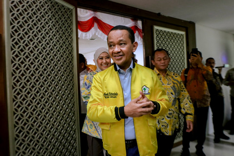Ketua Umum Partai Golkar Bahlil Lahadalia hadir dalam perayaan HUT ke-81 Republik Indonesia di Kantor DPP Partai Golkar, Slipi, Jakarta, Selasa (18/8/2026). Foto: Jamal Ramadhan/kumparan