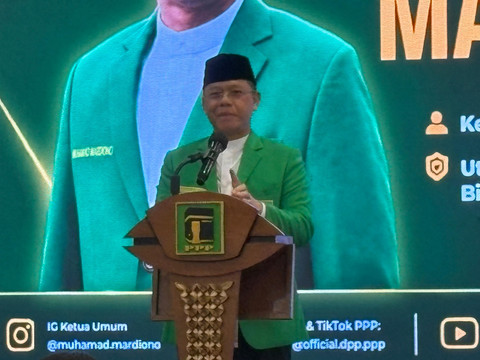 Ketua Umum Partai Persatuan Pembangungan (PPP), Muhamad Mardiono, dalam Rakornas Bidang Hukum PPP di Jakarta Pusat, Kamis (20/8/2026). Foto: Joakhim Tharob/kumparan